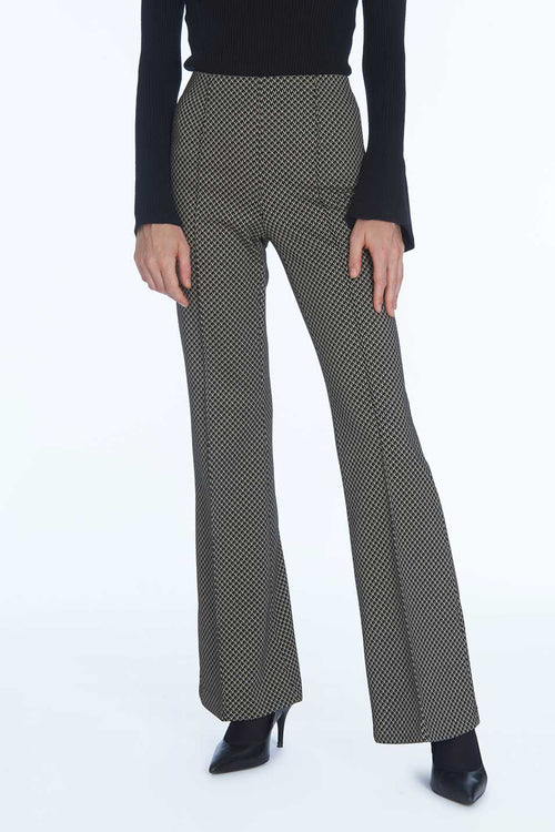Pantalon ALF  Milano Jacquard - Géométrique Noir et Camel