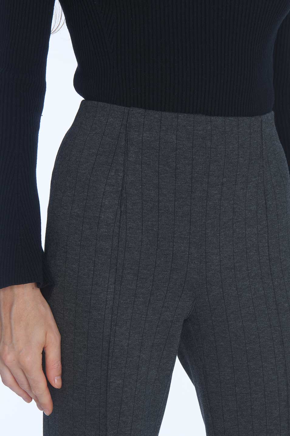 Pantalon ALF Milano - Gris Anthracite Rayure tennis Noir