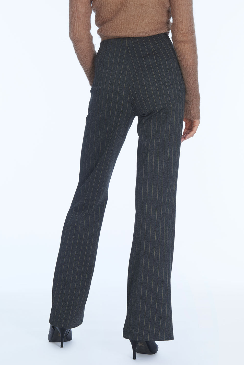 Pantalon ALF Milano - Gris Anthracite Rayure tennis Camel
