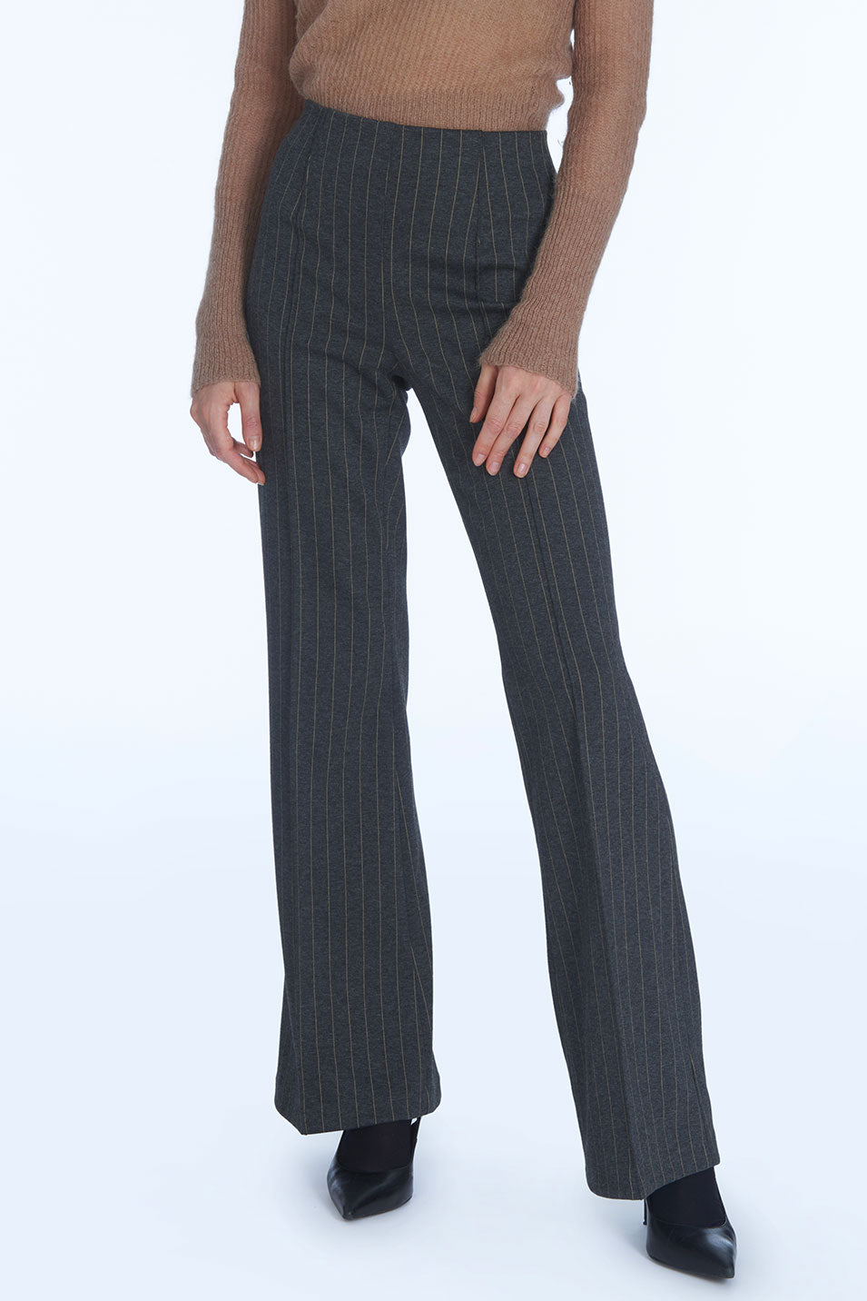 Pantalon ALF Milano - Gris Anthracite Rayure tennis Camel
