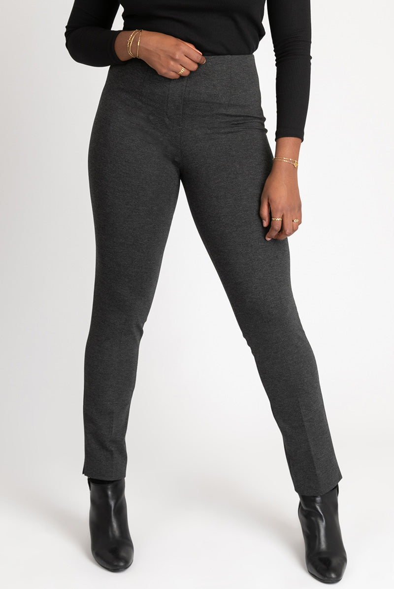pantalon anthracite taille haute elegant - coupe lize milano